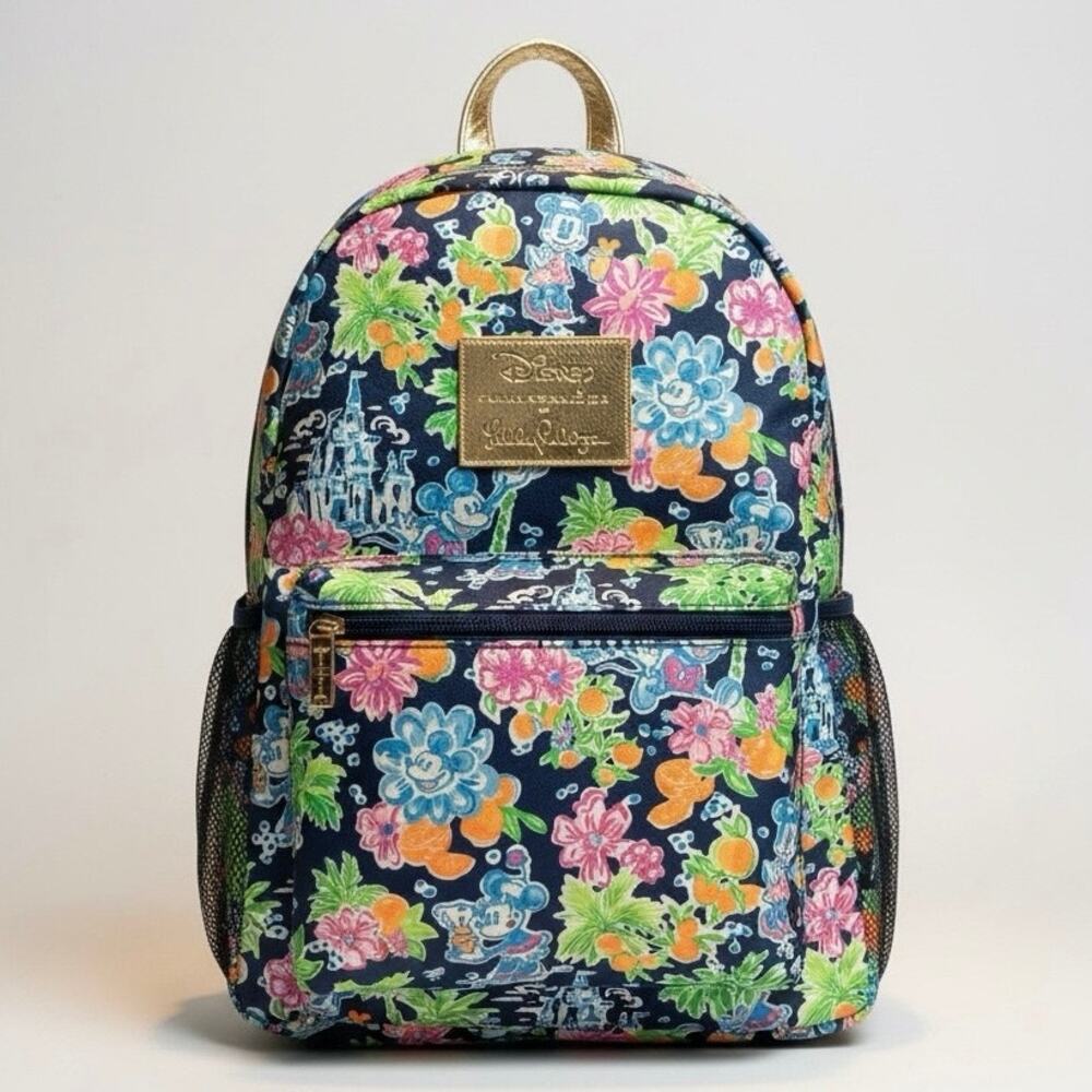 NWOT Disney Parks x Lilly Pulitzer "Lilly Loves Disney" Print Backpack